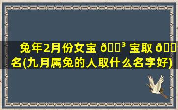 兔年2月份女宝 🌳 宝取 🌳 名(九月属兔的人取什么名字好)